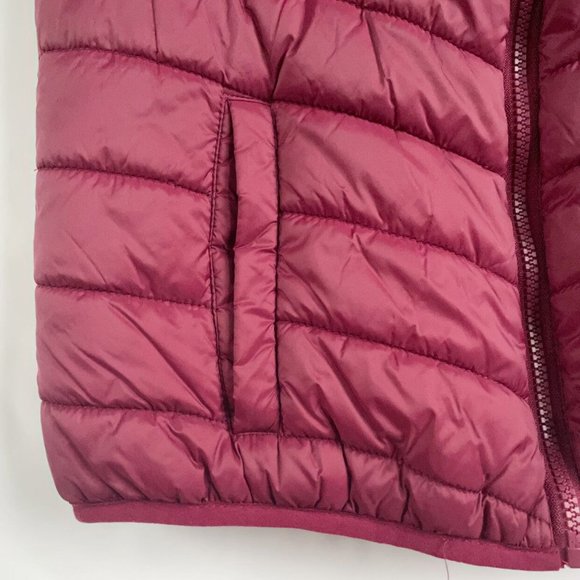 Burgundy Winter Puffer Jacket Vest Youth Kids Size Medium - Picture 2 of 4